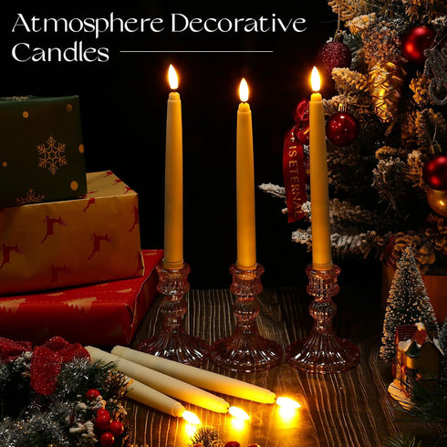 24 8.5 Baquler Pcs Flameless Taper Candles LED Taper Candles Flickering Bulk Ivory LED Candlestick for Easter Wedding