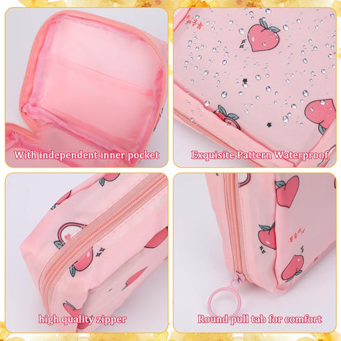 KALIONE 4 Pieces Sanitary Napkin Storage Bag, Period Bag, Period Pouch, Feminine Menstrual Pad Bag Portable Nylon