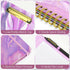 Sooez Clipboard Folio with Refillable Notepad and 10 Storage Pockets for Letter Size, Cute Portfolio for School Office