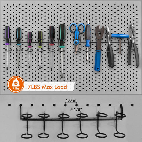 Utility Heavy Duty Pegboard Hooks - 10 Pack Accessories for Hanging Tools, Fit 1/4" Peg Holes, Large Tool Holders for