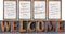 Schoolgirl Style Rustic Welcome Bulletin Board Set—Farmhouse Welcome Sign Letters, 11 pc Industrial Chic Decor