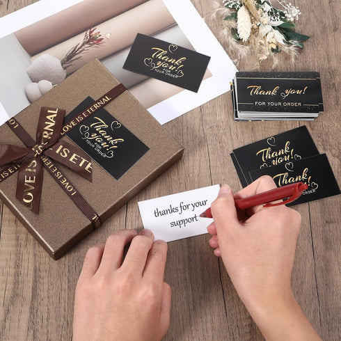 Yuuchoringee 1120 Set,Thank Pcs Thank You Cards and Stickers You Stickers Small Business,Thanks Yourself for Supporting