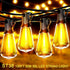 100 52 Bulbs(2 Outdoor LED String Lights with Feet Edison Plastic Spare), Waterproof Hanging Lights for Patio Backyard