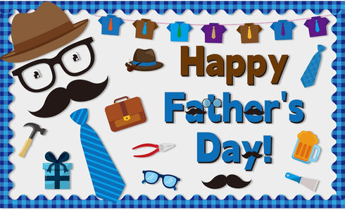 Father's Day Bulletin Board Decoration Set, Happy Father's Day Cutouts, Father Child Bulletin Boards for Classroom Decor