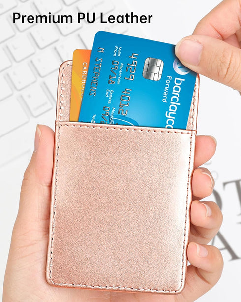 Teskyer Leather ID Badge Holder for Work School IDs, Cruise Ship Cards, Hotel Key Cards - Rose Gold Lanyards