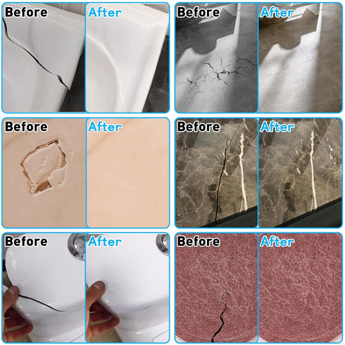 Tile & Fiberglass Quartz Countertop Repair Kit for Cracks Chips Dents, Almond Biscuit Bone, Granite & Tub Repair Kit
