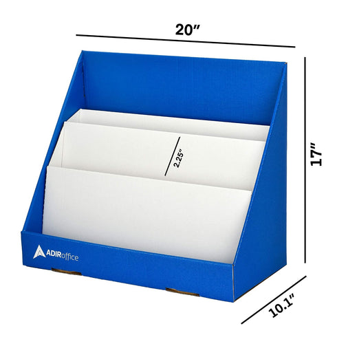 Adir Corp. Countertop, 3-Tier Adir Cardboard Book Display - Classroom Organizer Keeper Bookshelf for Desk, Office