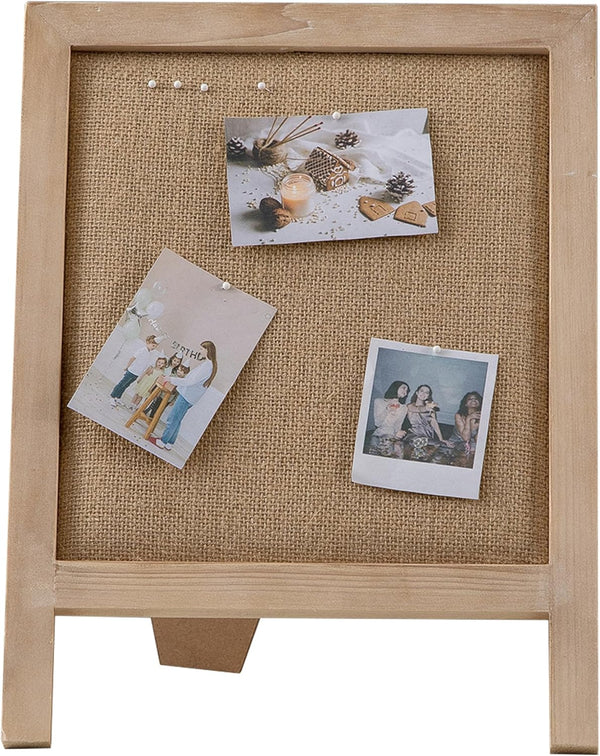 SOFE Small Bulletin Board for Desk, 12"×15" Linen Pin Board with Stand, Tabletop Memo Display Board for Home Office