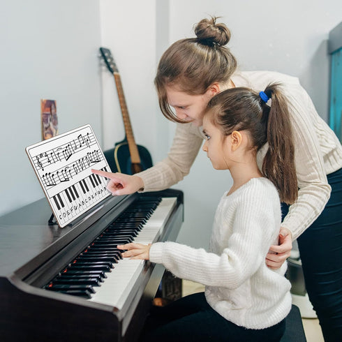 Scribbledo 5 Pack 11 x 14 Inch Piano Board Dry Erase White Boards, Double Sided Music Staff for Kids