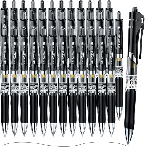 M&G Gel Pens, 0.7mm Black Gel Pens, 36 PCS Retractable Gel Ink Rollerball Pens for Smooth Writing Office School