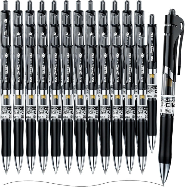 M&G Gel Pens, 0.7mm Black Gel Pens, 36 PCS Retractable Gel Ink Rollerball Pens for Smooth Writing Office School
