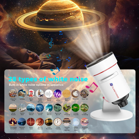 aiyyotto 28 10 1/2/4H Galaxy Projector White Noise Machine Features Non-Repeating Natural Soothing Sounds, Realistic