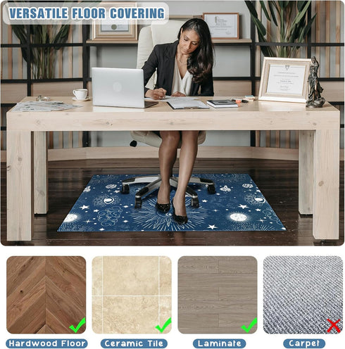Wruzbxcn 48"X 60" Office Chair Mat for Hardwood Floor Office Rugs for Gaming Rolling Chairs Computer Desk Chair