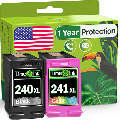 Limeink 2 Remanufactured Ink Cartridges Replacement for Canon 240xl 241xl Combo Pack for Canon 240-241 Printer Ink