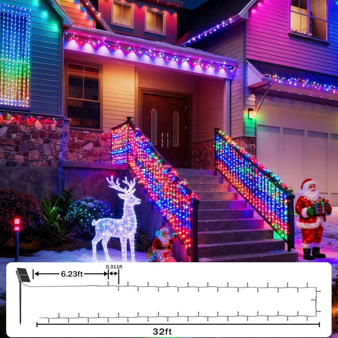 4 Pack 146Ft 400 8 SOLARBABY Solar Christmas Lights Outdoor,Total LED Solar String Lights Outdoor with Modes,Waterproof