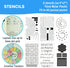 Ultimate Productivity Stencils & Stickers by Sunny Streak - x20 Sheets Planner Stickers, x6 Stencils, Goals