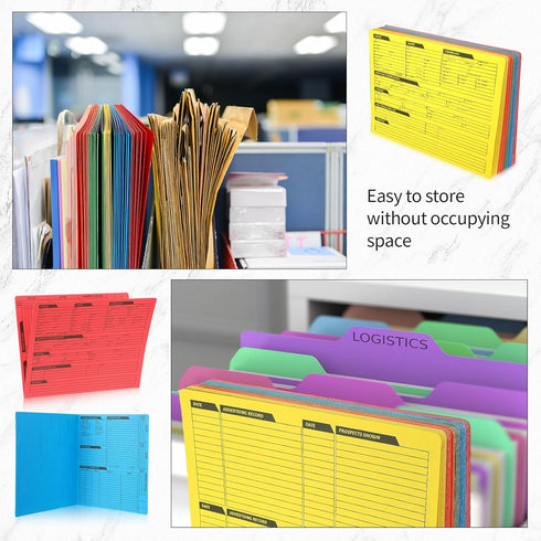 Yeaqee 50 Pcs Durable Real Estate Listing Folder - Pre Printed Right Panel, 5 Colors, Agent Planner with Checklist