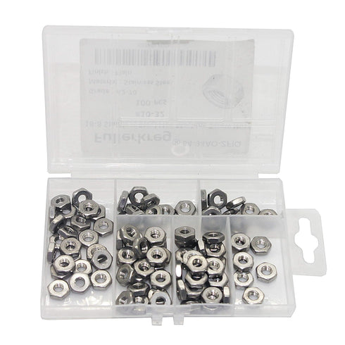 Fullerkreg 10-24 18-8, 100 Machine Screw Hex Nuts, Stainless Steel Bright Finish, Quantity