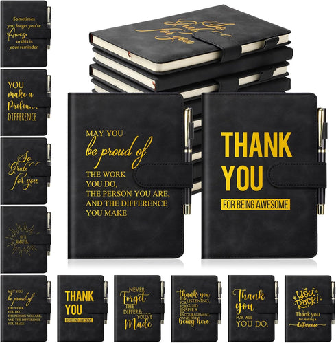 Kosiz 10 Set Employee Appreciation Gifts | Inspirational Notebooks and Motivational Pen Bulk A5 PU Leather Journal for