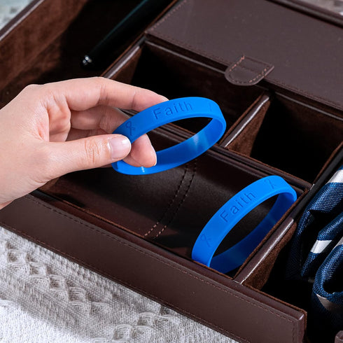 Dark Blue Ribbon Silicone Bracelets - Wholesale Pack for Colon Cancer Awareness