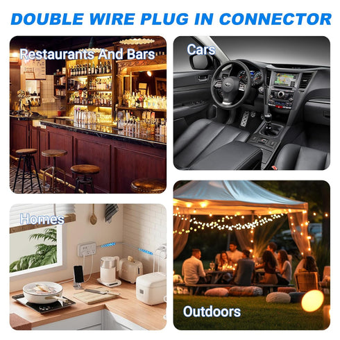 hongliang 30PCS 2 18-22AWG Double Wire Plug in Connector,Pluggable Low Voltage Wire Connector with Locking Buckle,Quick