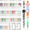 Qilery 100 Pcs Plastic Beadable Pens Kit - 55 Kinds Shell Colors, Black Ink Cool Bead Ballpoint Pens for DIY Gifts