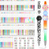 Qilery 100 Pcs Plastic Beadable Pens Kit - 55 Kinds Shell Colors, Black Ink Cool Bead Ballpoint Pens for DIY Gifts