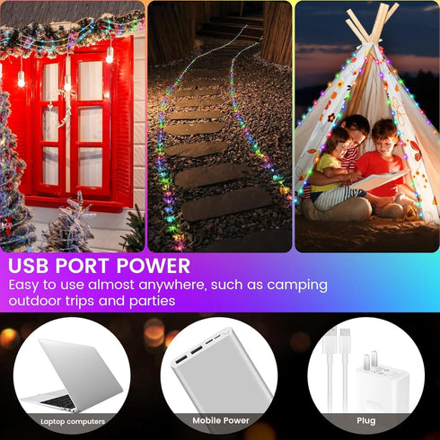 FONTU 32.8FT, 16 8 Smart LED Hexagon String Lights APP & Remote Control RGB Color Changing Lights with Million Colors