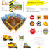 13 Set HonuGoGo Construction Snack Tray Centerpiece Kit Pieces Paper Food Display with Construction Theme Cutouts