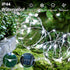 4 Pack 33ft 100 8 QITONG Solar Fairy Lights, Each LED White Christmas String Light Outdoor Waterproof, Modes Silver