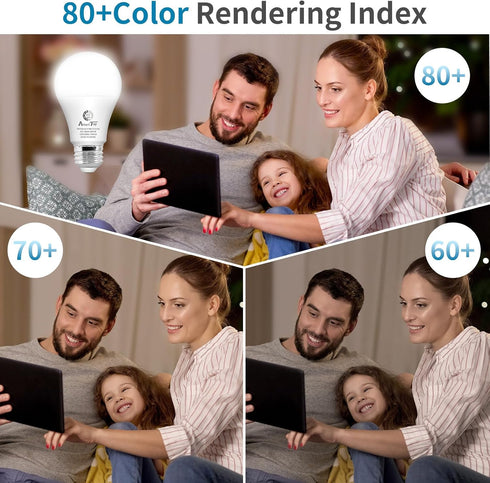 Bulb- 5 Pack, A19 Bulbs; 800 9W(60 E26 Bulb (5000K AmeriTop Dusk to Dawn Light LED Sensor Light Automatic On/Off