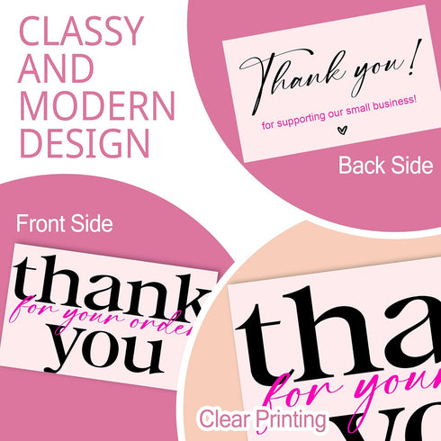 RYIGYWE 50PCS 2" 3.5" A14 Customer Thank You Cards Thank You for Supporting My Small Business x Small Customer