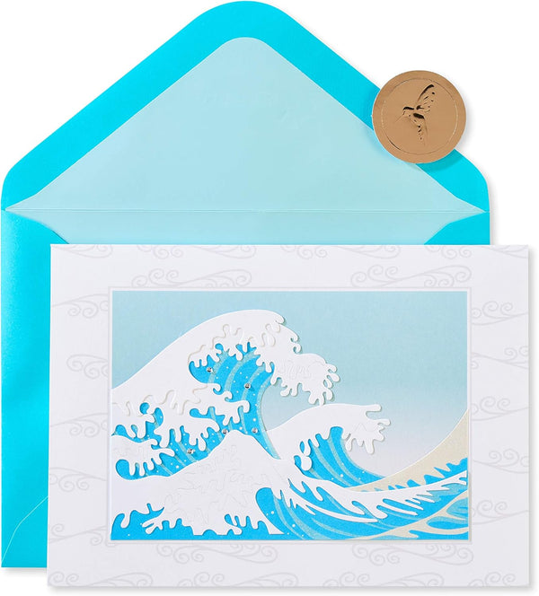 Papyrus Blank Card (Hokusai Wave)