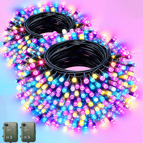 Pooqla Easter String Lights Battery Powered, 2 Pack Total 66.6 FT 200