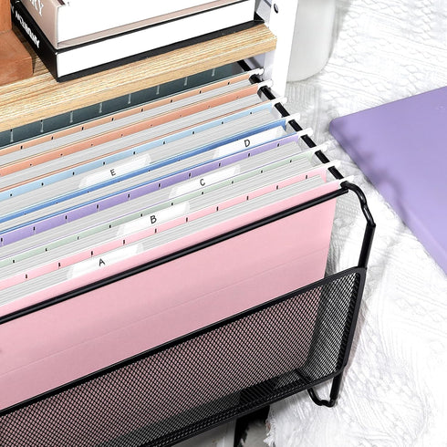 SUNEE Hanging File Folders - 50 Pack Letter Size Hanging File Folders with 1/5-Cut Tabs, Stay Organized for Home and