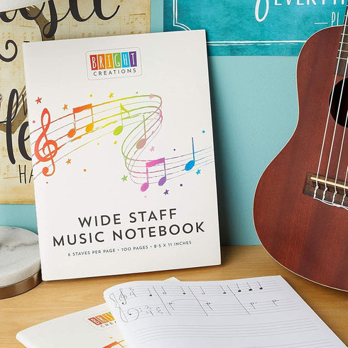 Bright Creations Music Composition Notebooks, Manuscript Staff Paper for Kids, 50 Sheets (3 Pack) by Bright Creations