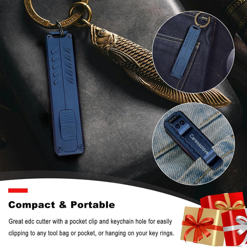 10PCS #23 Caressolove Auto Retractable Utility Knife, Safety Black Automatic Box Cutter, Scalpel Pocket Knife, Push