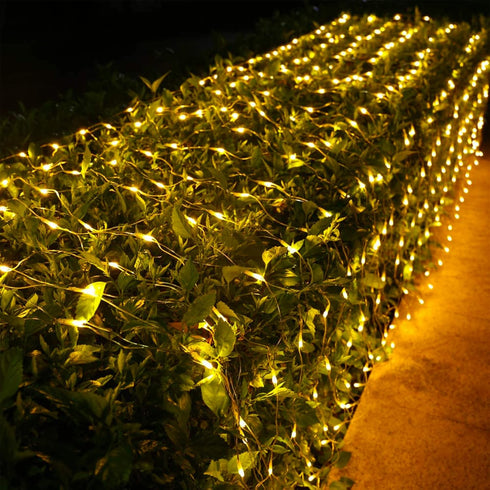 weillsnow 198 9.8ft 6.6ft 8 LED x Christmas Net Lights, Connectable Lighting Twinkle Modes Mesh Lights for Christmas