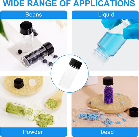 10ml Clear Glass Vials with Screw Caps and Plastic Stoppers - 30PCS Leak-Proof Liquid Storage Vials
