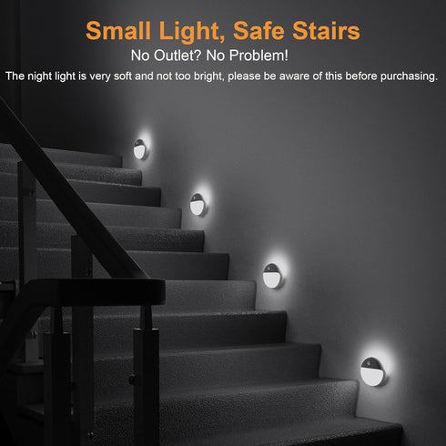 YUNLEX 6 Pack 2.6" 3 Dimmable Closet, Battery Night Light, Toilet Lights, Small Motion Senor Light, Stick on Lights