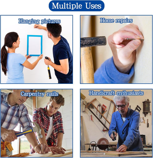 500PCS 1-1/4 In Hardware Nails, Galvanized Long Nails for Hanging Pictures and Woodworking, Suit for Drywall