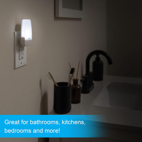55991, 2 Pack GE LED Night Lights Plug Into Wall, Dusk to Dawn Sensor, Ambient Lighting, Dorm Room Essentials, Bathroom