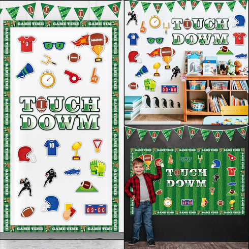 gisgfim 69Pcs Football Bulletin Board Decoration with Background Paper & Banner for School Classroom Game Day Supplies