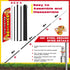 HunnmingRe 15 ft Breakfast Burritos Feather Flag Kit Breakfast Burritos Sign Mexican Food Swooper Flag Banner