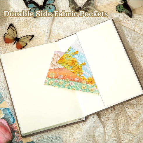 Embroidered A5 Hardcover Journal for Women, College Ruled Notebook with Gift Box, Butterfly Floral Design for Writing