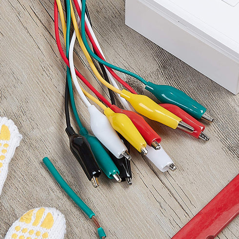 WGGE WG-026 Test Lead Set, 10 Pieces and 5 Colors with Alligator Clips, 20.5 inches, 22 AWG Copper Wire