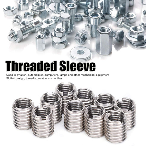 Thread Inserts, 10 PCS M8 to M10 Thread Adapter Insert Nut Thread Repair Sleeve Threaded Bushing Screw Reducing Conversion Tool, for Furniture Projects Automotive Electrical