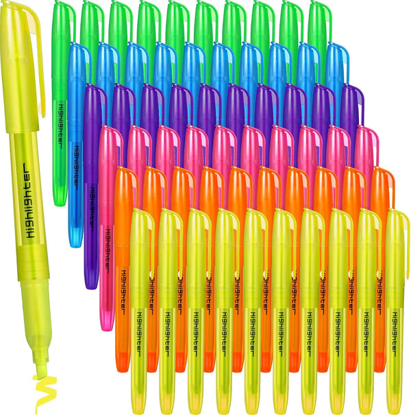 Thenshop 60 Pcs Highlighter Bulk, Assorted Colors Highlighter Markers, Chisel Tip Highlighter Pens for Operation