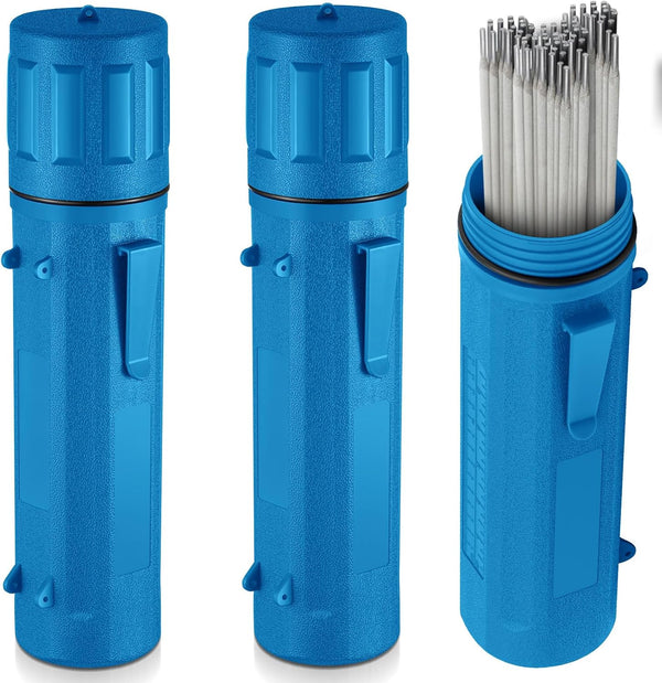 Zonon 2 Pcs 14 Inch Welding Rod Storage Tube, Waterproof Airproof Holder for Welding Rod Canister (Blue)