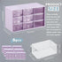 Mini Drawer Organizer 6 Pcs with 9 Drawers, Plastic Desktop Storage Box, Wall Mounted, Purple for Office Home Room